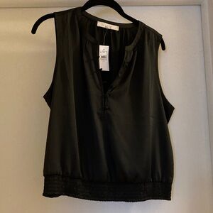 LOFT Elegant Black Sleeveless Blouse